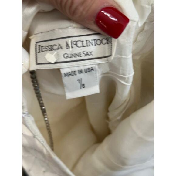 Jessica McClintock Women's 90s Iridescent Diamond Gunne Sax Midi Dress Size 7/8 - Picture 7 of 13